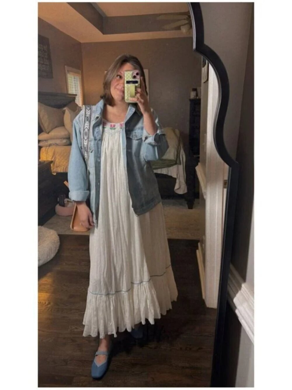 FREE PEOPLE Tip Toeing Tulip Midi Dress in Whisper White Size Small - Picture 9 of 13